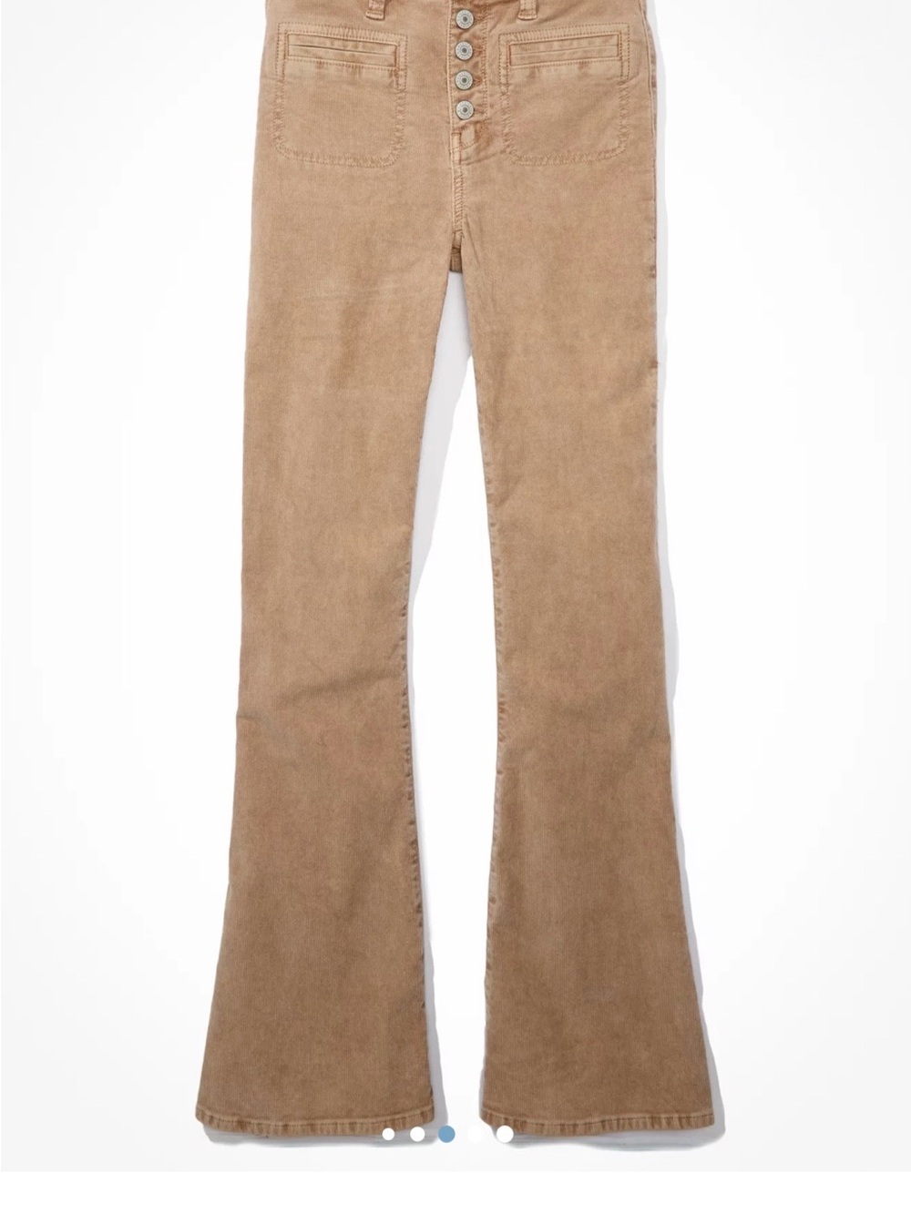 American Eagle Super High Rise Corduroy Flare Pants Button Fly Size 6 - Picture 4 of 10